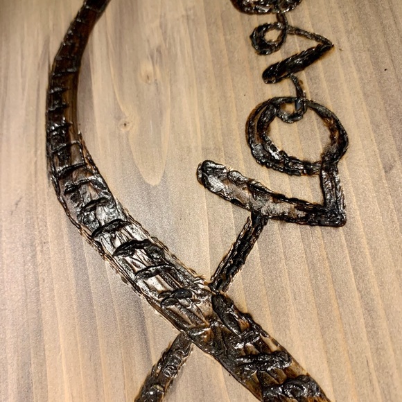 SOLD -Hand Wood Burns Infinity Love Sign - Picture 6 of 6